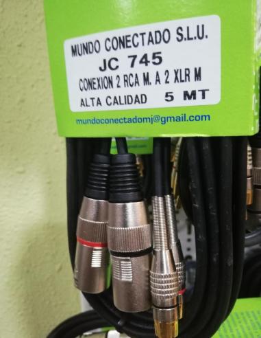 CONEXION 2 XLR MACHO A 2 RCA MACHO 5M MJ745