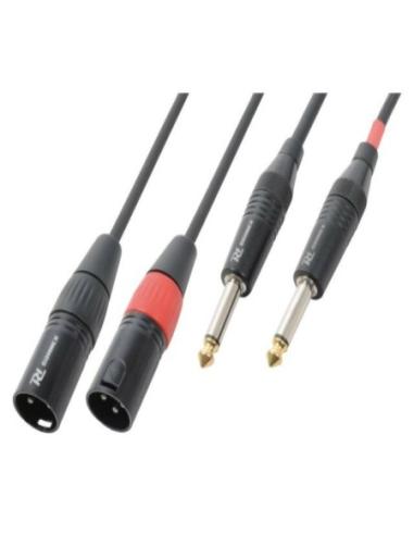 CONEXION 2 XLR M A 2 JACK 6.3 MONO 3M JC763