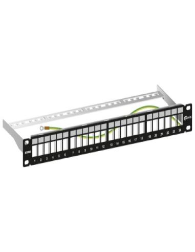 PANEL RACK 19&quot; 24P KEYSTONE NEGRO BOX060